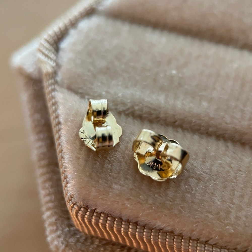 HUGE vintage/antique 14k solid gold bombe pave cluster stud button earrings - Picture 10 of 13